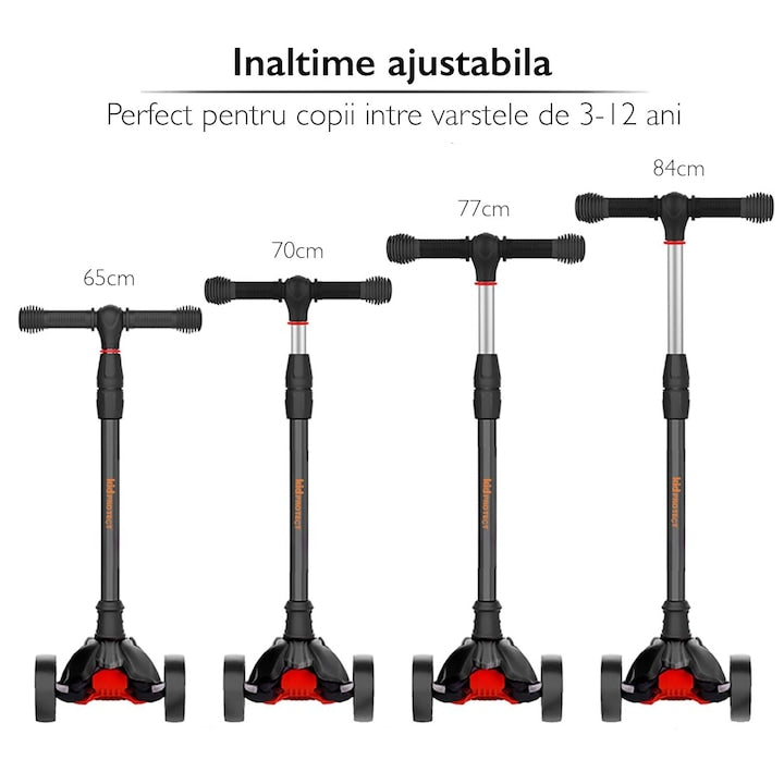 Trotineta Copii KidProtect KidGlider, Negru Trotineta Copii KidProtect KidGlider, Negru